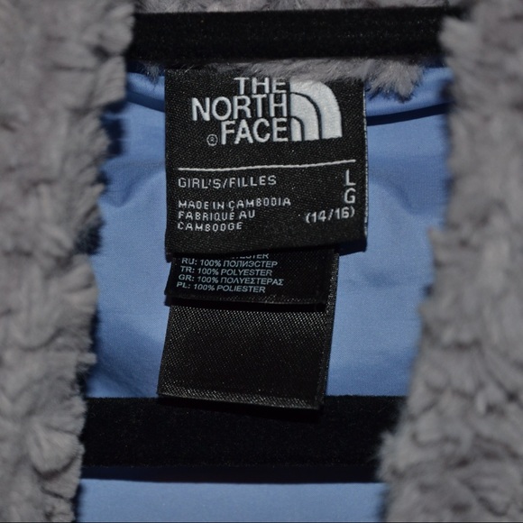 Kids L North Face Grey Fuzzy Jacket - Picture 4 of 8